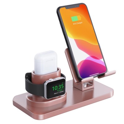 M0254 Phone Charger Stand Holder 3 in1 Charger Dock, Charging Stand for Apple iwatch/Airpods/ipad and Most Smartphones